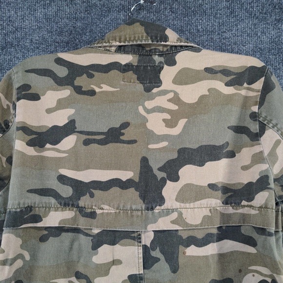 BKE Women's Jacket Multi Medium Camo Button Front Long Sleeve Pockets Cotton - Picture 7 of 14